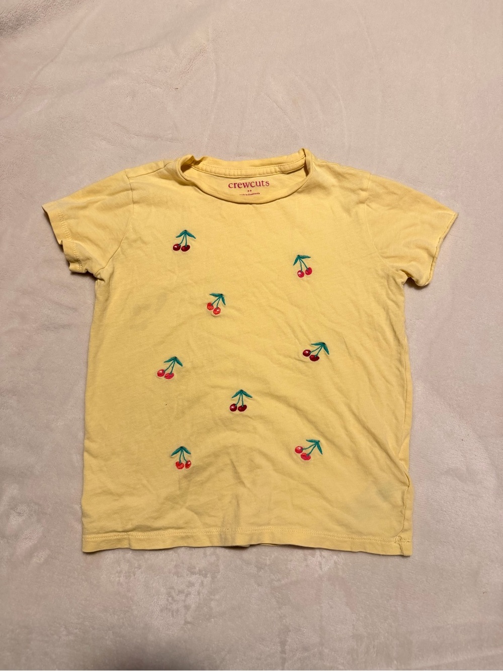 Crewcuts Yellow Tee with Cherry Embroidery